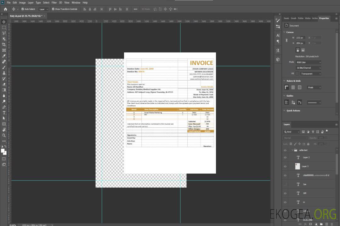 Modèle de facture d'agence de base template